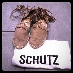 Suede espadrille flats